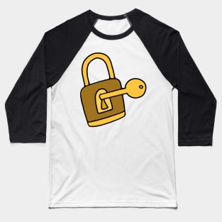 Golden Lock and Key Baseball T-Shirt